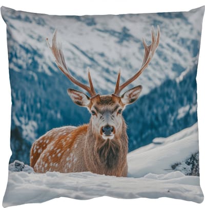 Sierkussens - Kussentjes Woonkamer - 50x50 cm - Hert - Landschap - Winter - Natuur - Dieren - Bergen