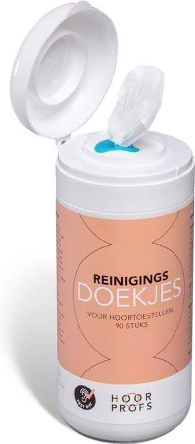 Hoorprofs reinigingsdoekjes met dispenser – 90 stuks