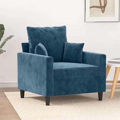 vidaXL - Fauteuil - 60 - cm - fluweel - blauw