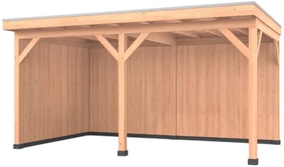 Douglas overkapping, 500 x 350, met achterwand en zijwand, Westwood Comfort Plus