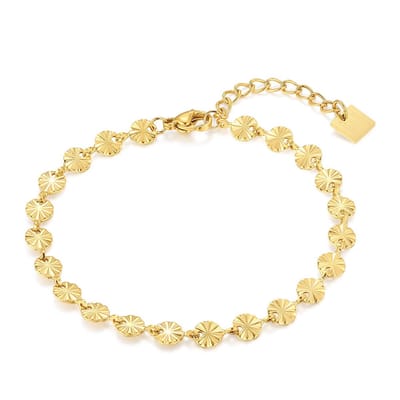 Twice As Nice Armband in goudkleurig edelstaal, rondjes 16cm+3cm