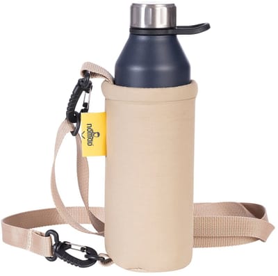 NOMAD® x Fraenck 0,5L Flessendrager | Beige | Fleshouder Tas | Gemaakt van Slaapzak | Voor Standaard Waterflessen | Limited Edition