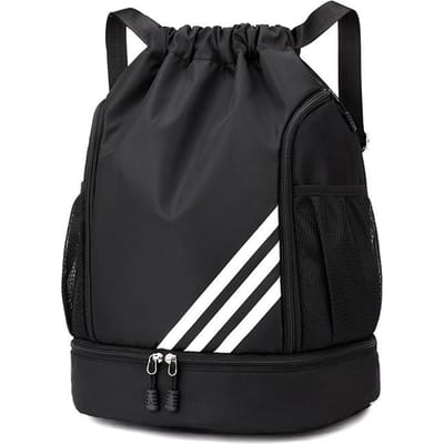 trektas, buideltas, rugzak, waterdichte voetbaltas met grote inhoud, basketbalrugzak, outdoor sportrugzak. zwart