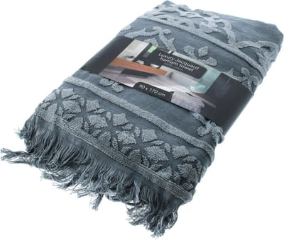 Luxe Jacquard Hamamdoek - Fouta - - Hammamdoek - 100% Katoen - 90 x 170 cm - Grijs