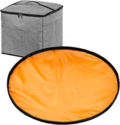 Speelgoedorganizer met mat - Opbergbox speelgoed - Kinderkamer opruimen - Inclusief speelmat - 38 liter capaciteit - Grijs