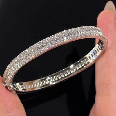 Hoge Kwaliteit    Volledig Diamant Vierkant Armband Voor Vrouwen Prachtige Luxe En Mode Armbanden Bruiloft Sieraden Cadeau gray