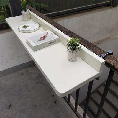 Balkon tafel - Buiten bureau - Ruimte besparen - Opvouwbaar ontwerp - 80x40cm - Wit