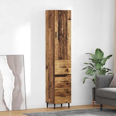 vidaXL - Highboard - Oud - Hout - 34,5 - x - 34 - x - 180 - cm - Bewerkt - hout