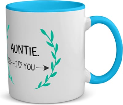 Akyol - auntie i love you koffiemok - theemok - blauw - Tante - de liefste tante - verjaardag - cadeautje voor tante - tante artikelen - kado - geschenk - 350 ML inhoud