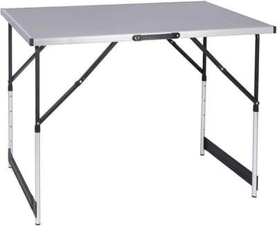 Opvouwbare Eettafel - Campingtafel Picknicktafel - Buiten Dineren - Lichtgewicht Aluminium - 100 x 73-94 x 60 cm - Grijs