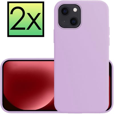 Hoesje - 2 Stuks - Geschikt voor Apple iPhone 15 Plus - Sterk & Shockproof - Case Siliconen - Back Cover - Telefoon Hoes - Lila