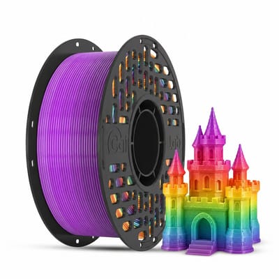 PLA SILK+ Rainbow Filament 1KG 1.75MM – Zijdeglans Regenboog Kleuren – Inclusief Spoel – Voor 3D Printer