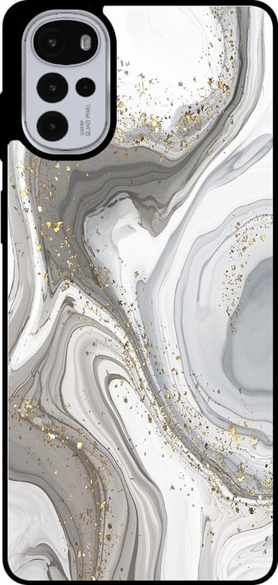 Smartphonica Telefoonhoesje Geschikt voor Motorola Moto G22 met marmer opdruk - TPU backcover case marble design - Zilver geschikt voor Motorola Moto G22