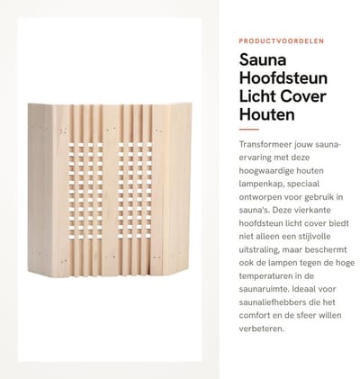 Dailygoods - Sauna Hoofdsteun Licht Cover - Houten Lampenkap - Duurzaam en Sterk - Vierkant Design - Sauna Accessoires - Bescherming voor Lampen