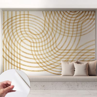 Coloray Zelfklevend Behang - Geometrische weefsels Stickerbehang op rol - 208x146 cm - Wit Zelfklevend Behang - Voor de woonkamer, voor het kantoor, voor de slaapkamer - Peel-and-stick techniek - Zelfklevend fotobehang