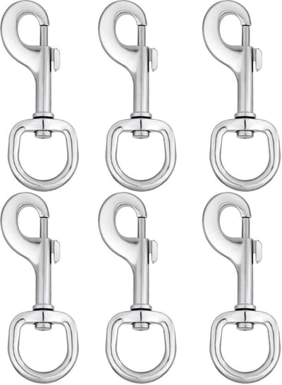Dailygoods- Karabijnhaak Draaibaar 360° - 6 Stuks - Duurzaam - Triggerclip - Hondenriem - Lichtgewicht - Clips