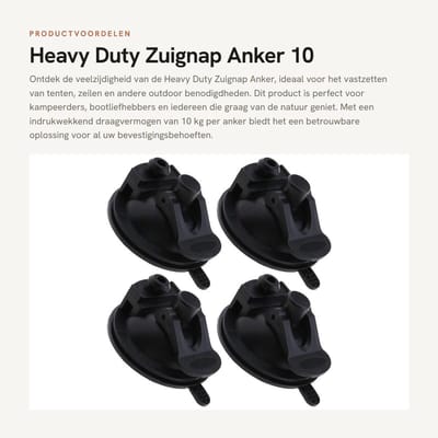 Dailygoods- Zuignap Heavy Duty 10 kg draagvermogen - Zuignap Anker - Zuignap Camping - Zuignap Auto - Zuignap voor Glas - Eenvoudig te gebruiken - Zuignapanker