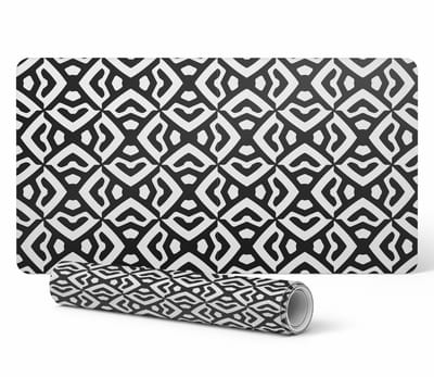 Beschermende decoratieve mat voor bureau, geometrisch retro patroon, 90x45 cm