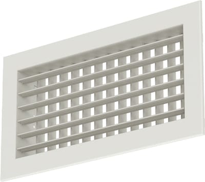 Econox Wandrooster aluminium dubbel instelbaar – met klemveren – 200x200 mm – RAL 9010