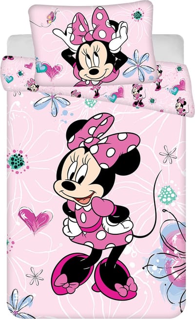 Disney Minnie Mouse BABY Dekbedovertrek, Flower - 135 x 100 + 40 x 60 cm - Katoen
