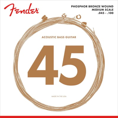 Fender 7060 Phosphor Bronze Acoustic Bass Strings Medium Scale 45-100 - Snarenset voor 4-string basgitaar