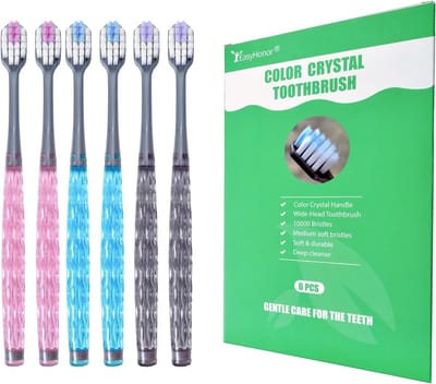 Zachte Tandenborstels - Mondverzorging Hulpmiddel - Dagelijkse Mondhygiëne - 10.000 Ultrazachte Borstelharen - 19 cm Lengte - Modieuze Kleuren