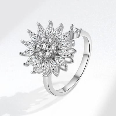 Ventfille   Bague Rotative Papillon en Cuivre Zircon Diamant pour Femmes Soulager le Stress Anxiété Bijou Cadeau resizable
