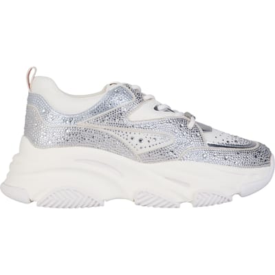 Steve Madden Privy-sportschoenen met versieringen voor dames (Munt/Zilver)