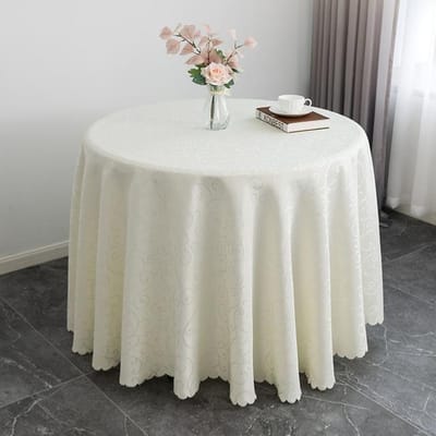 Jacquard Ronde Bruiloft Tafelkleed Damast Patroon Tafelkleed Voor Bruiloft Decoratie Hotel Restaurant Ronde Tafels 320cm Round