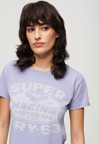 Superdry - T-shirt met Archive Kiss-print - Dames - T-shirts