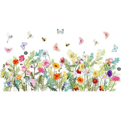 1PC Vlinder Bloemen Muurstickers Voor Woonkamer Slaapkamer Achtergrond Muur Decor Kamer Decoratie Decals Behang