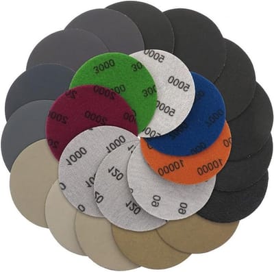 Set van 24 Schuurpapier Schijven 75mm voor Nass en Droog Gebruik, Perfect voor Auto, Metaal en Hout Polijsten, Diverse Korrelgroottes 1000-5000