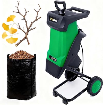 Elektrische Houtversnipperaar - Tuin Hakselaar - Tuinafval Verwerken - 40mm Snijcapaciteit - 50L Opvangbak - Zwart