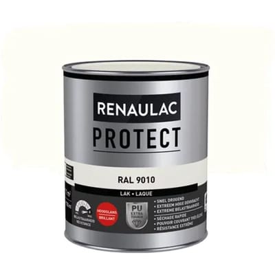 Renaulac Lak Protect - Hoogglans - Zuiver Wit Ral 9010 - 750ml