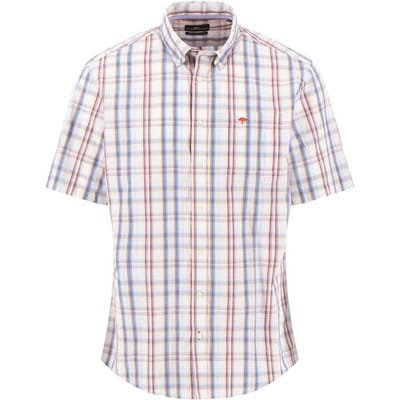 Fynch-Hatton Overhemd Superfine Cotton Multi Check Poplin Spicy Red / male