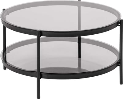 Salontafel Vadodara Glas Grijs Ø79cm - Giga Living