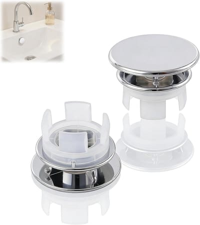 Roestvrijstalen wastafeloverloopafdekking, 2 stuks voor spoelbak en badkamer, diameter 22-24 mm, geschikt voor overlooprozet en eenvoudig te installeren