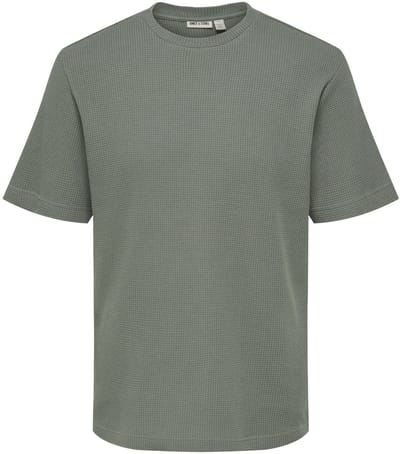 Only & Sons T-shirt Onstobie Reg Ss Waffle Tee Noos 22034263 Castor Gray Mannen Maat - L