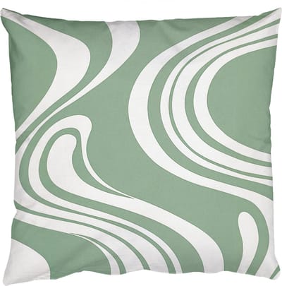 Sierkussens - Kussentjes Woonkamer - 50x50 cm - Golvende lijnen - Mintgroen - Dansende vormen