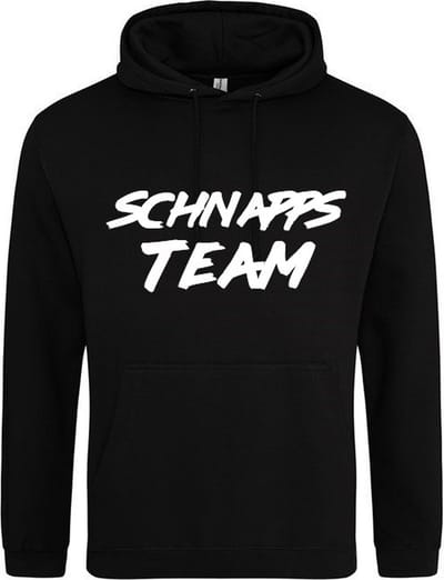 SCHNAPPS TEAM Hoodie | Sweater | Capuchon | Trui | Hooded | Print | Zwart | Maat 4XL