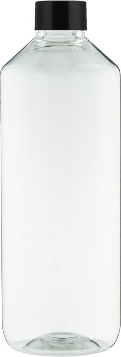 Lege plastic fles 500 ml PET transparant - met zwarte dop - set van 10 stuks - navulbaar - leeg