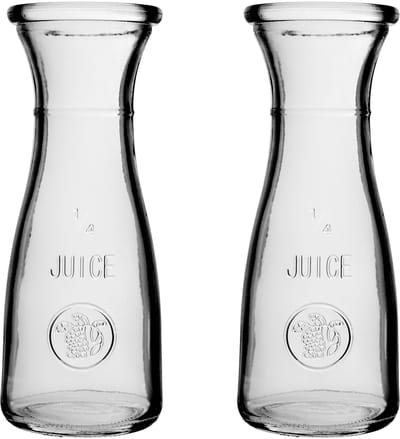 KADAX Glazen karaf zonder deksel, universele waterkaraf, waterkan, glazen kan, drankkaraf, kan voor alle soorten sappen, wijnkaraf (250 ml, 2 stuks)