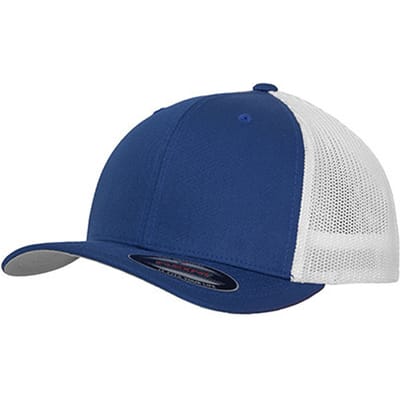 Flexfit Tweekleurige Mesh Trucker Cap (Koningsblauw)