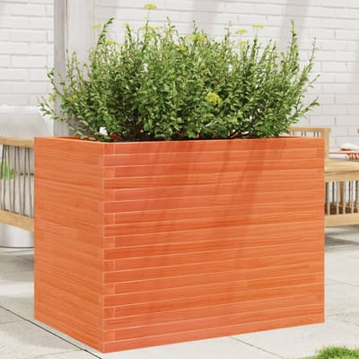 vidaXL - Plantenbak - 90x60x68,5 - cm - massief - grenenhout - wasbruin