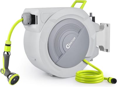 Wandgemonteerde tuinslanghaspel met 20 m slang en automatische terugtrekking