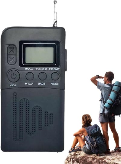 Zakradio AM FM - Draagbare Transistorontvanger - Muziek Luisteren - LCD Digitaal Display - Compact ABS - Zwart