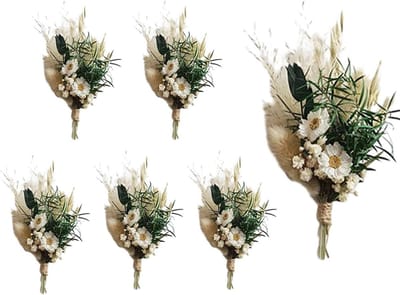 Gedroogde bloemen boeket - Natuurlijke decoratie - Tafelversiering - Handgemaakt design - 27 x 18 cm - Herfstkleuren