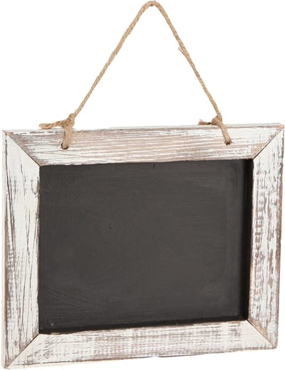 Krijtbord om op te hangen vintage zwart wit 24,5×20cm 2st, 2 Stück