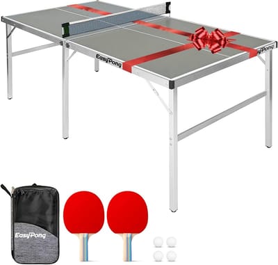 Ping Pong Tafel - Tafeltennis Tafel - Gezellig Spelen - Lichtgewicht Aluminium - 182x91cm - Grijs