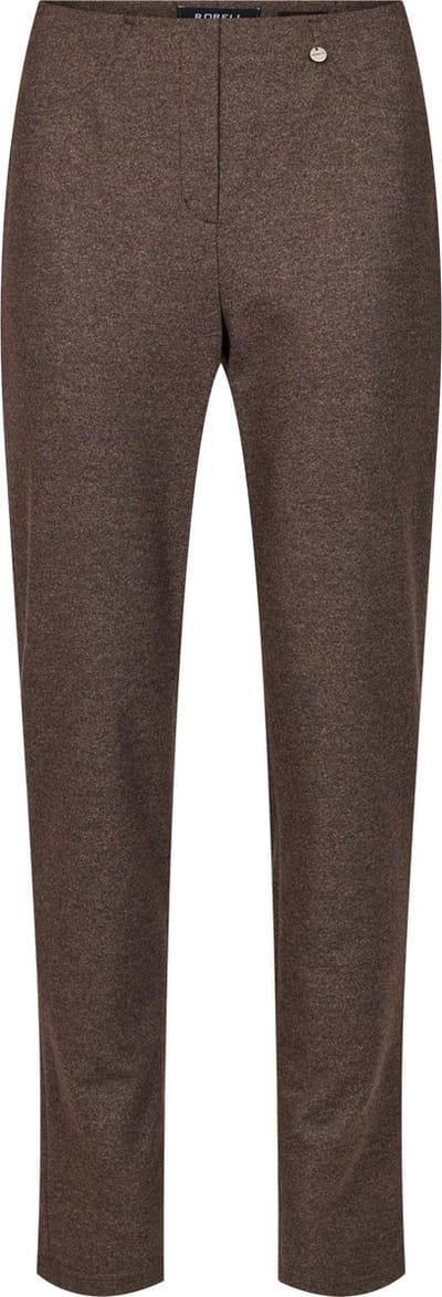 Robell Bella Flanelle Warme Winter Pantalon Donker Taupe Melee Maat 46